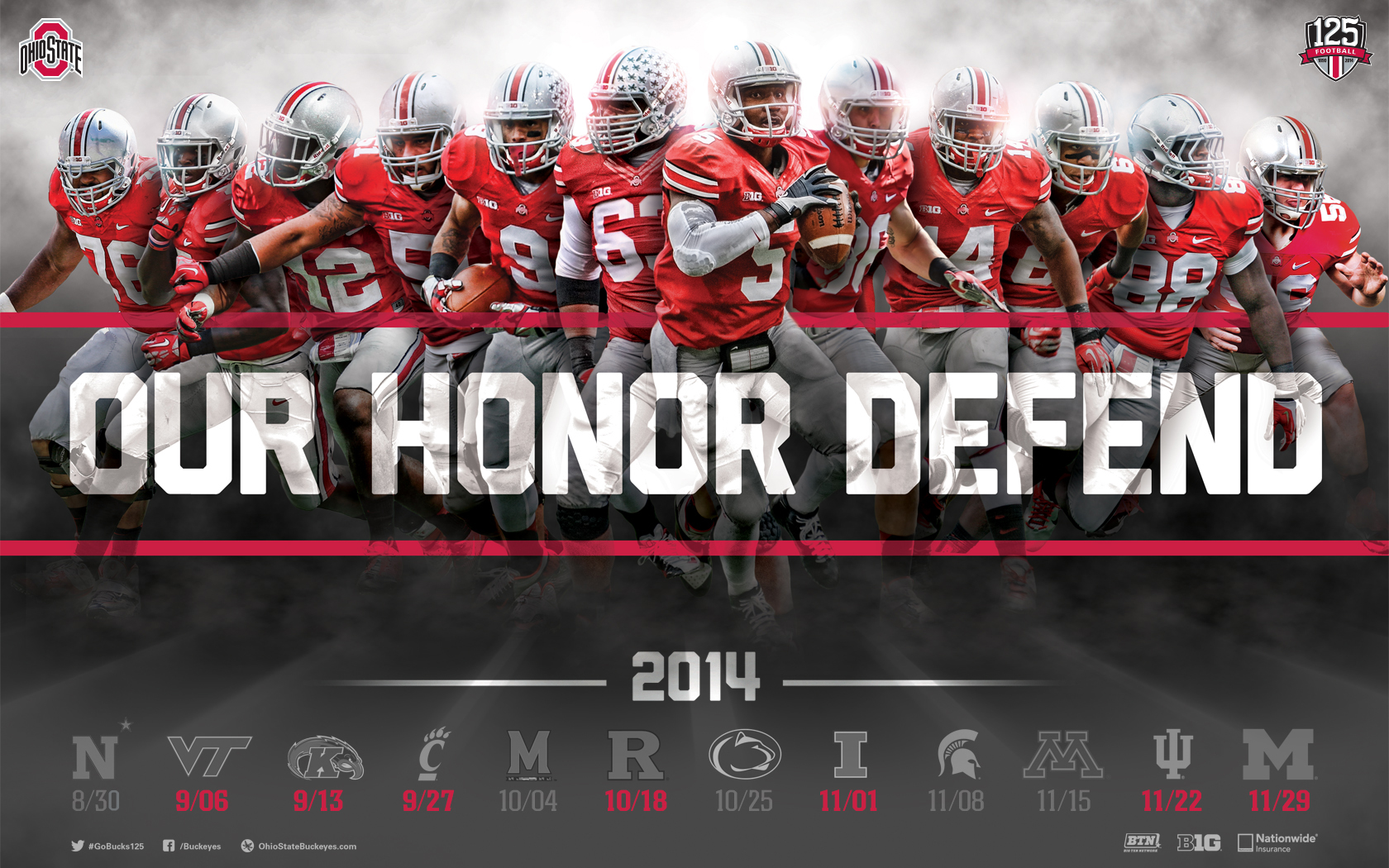 heltinde ide Emotion Download The Ohio State Football 2014 Schedule Poster for Printing and  Desktop Wallpaper | Eleven Warriors